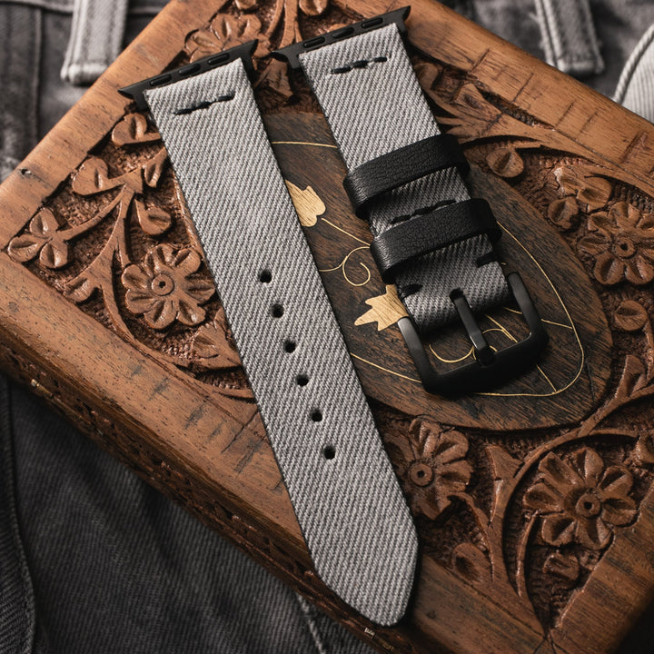 Roarstraps Apple Watch kot saat kayışı, zarif desenli deri detaylarıyla şık bir tasarım