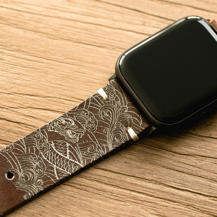 Roarstraps el yapımı deri Apple Watch kordonu, şık ve kaliteli tasarımıyla dikkat çekiyor.