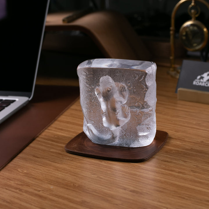 Roarcraft TR Göbeklitepe ejderha cam heykeli, modern ofis dekorasyonu için zarif bir parça