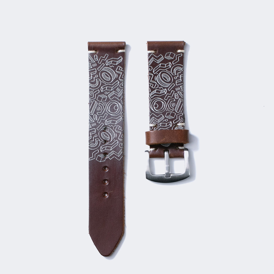 Roarstraps antik kahve deri saat kayışı, şık desen ve kaliteli malzemeyle tasarlandı