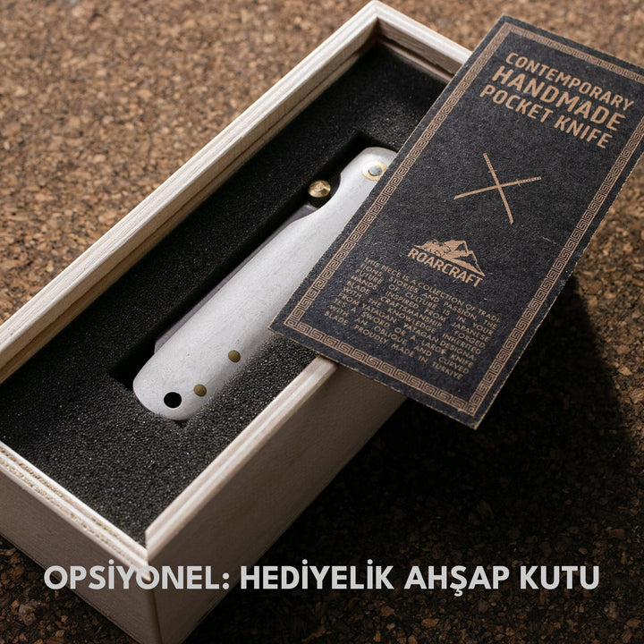 Roarcraft TR el yapımı cep çakısı, şık hediye kutusunda sunuluyor