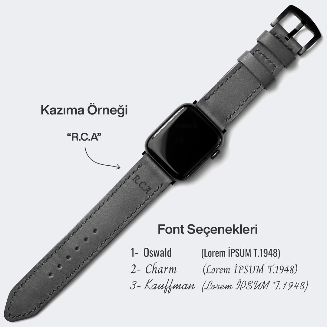Çift Kat Deri Apple Watch Kayışı - Orman Yeşili - Roarcraft TR