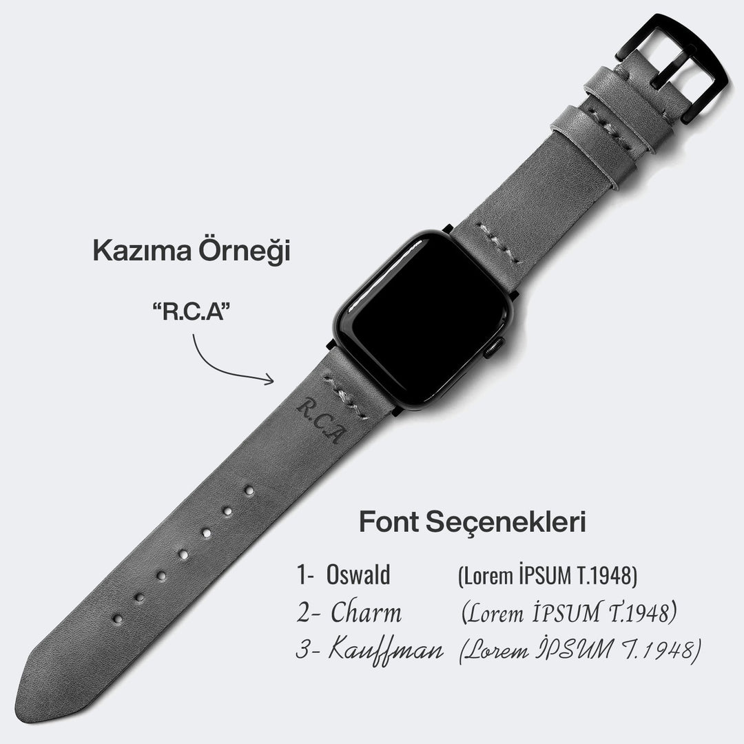 Tek Kat Deri Apple Watch Kordon - Indigo Mavi - Roarcraft TR