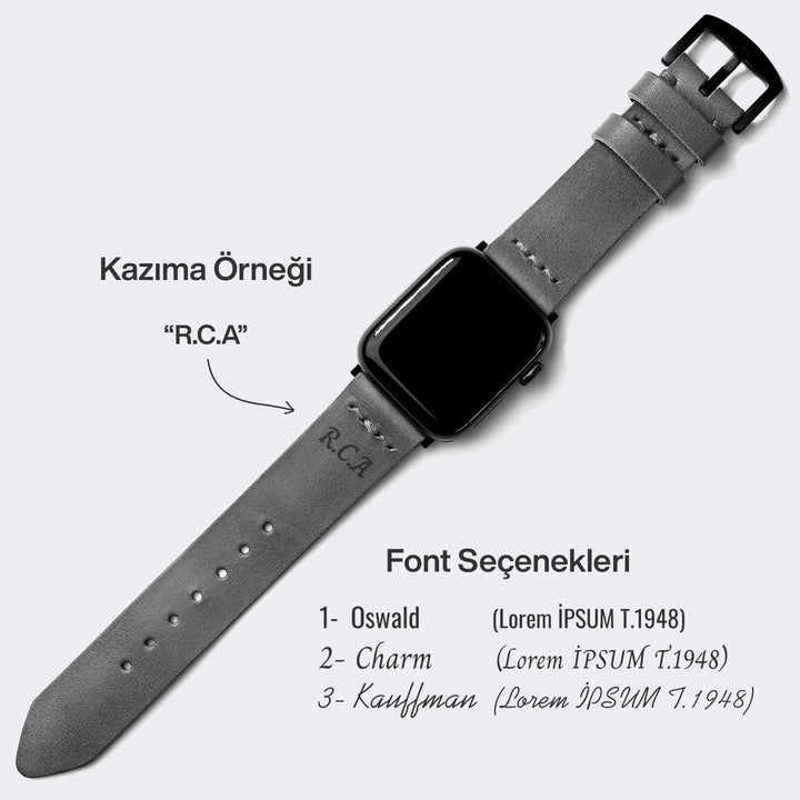 Tek Kat Deri Apple Watch Kordon - Taba - Roarcraft TR
