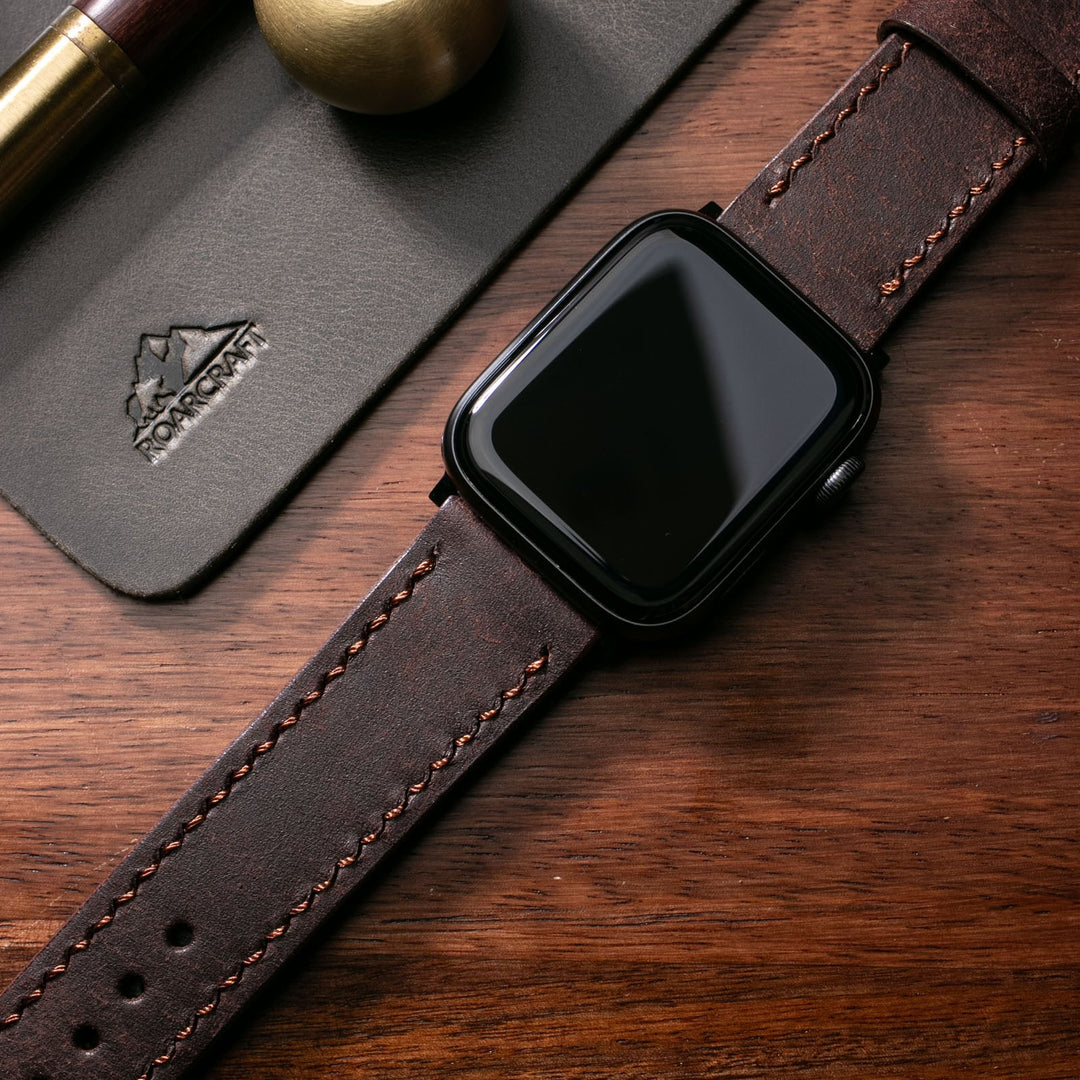 Roarstraps el yapımı deri Apple Watch kayışı, şık tasarım ve dayanıklı malzeme ile kullanıma hazır