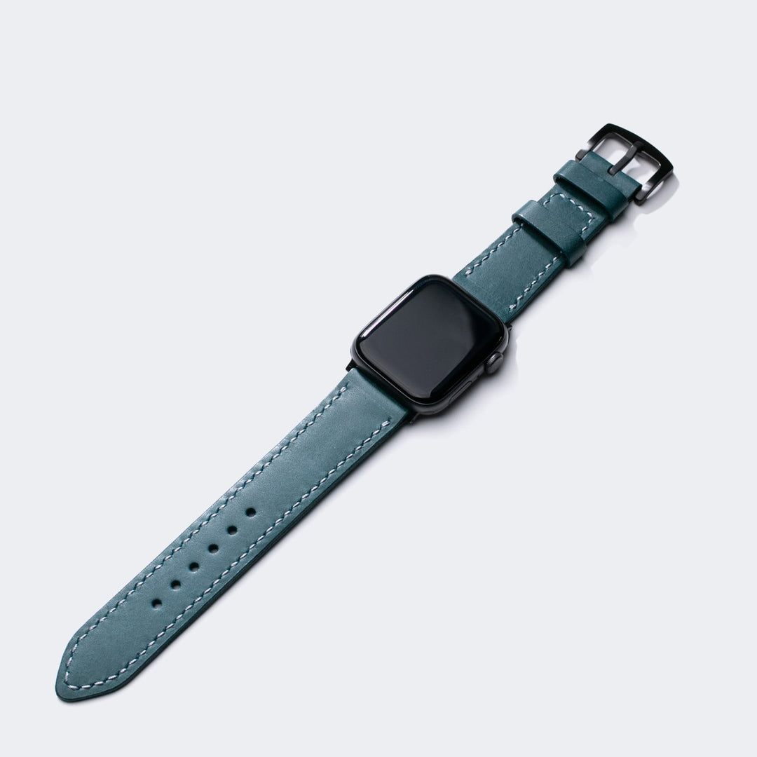 Roarstraps el yapımı deri Apple Watch kayışı, şık ve dayanıklı mavi renk tasarımıyla