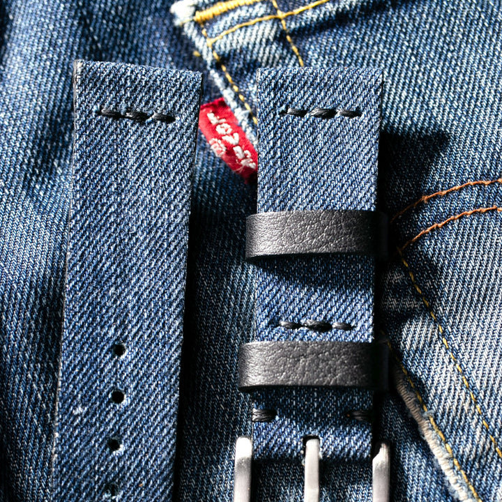 Roarstraps Apple deri kayış, kot saat kayışı tasarımı ile şık görünüm sunar