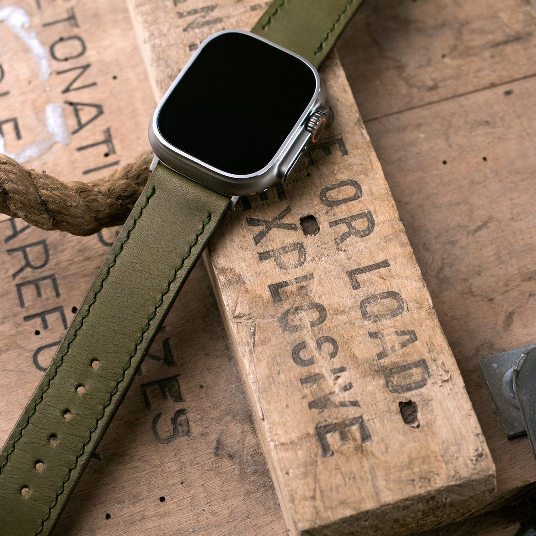 Roarstraps el yapımı deri Apple Watch kayışı, şık tasarım ve rahat kullanım için ideal