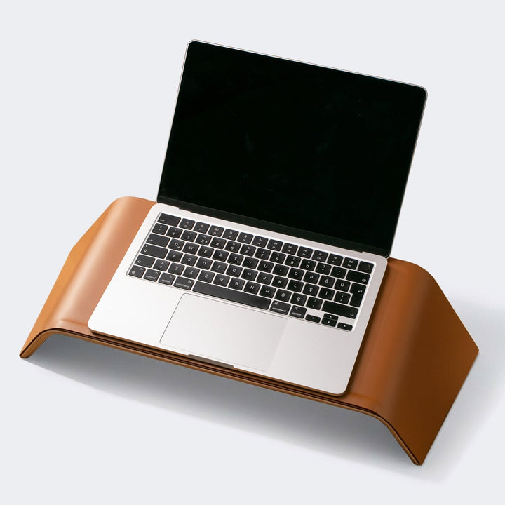 Ahşap Deri Laptop Standı