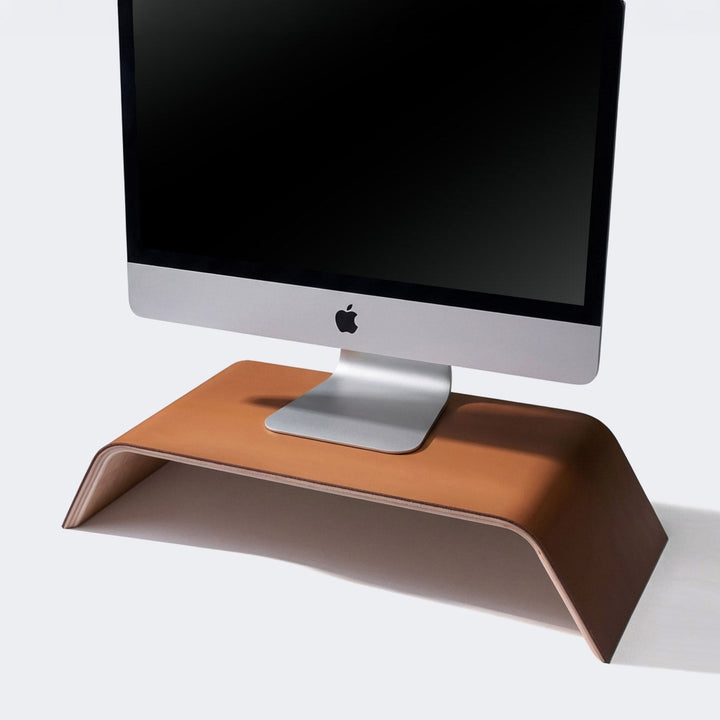 Ahşap Deri Monitör Standı