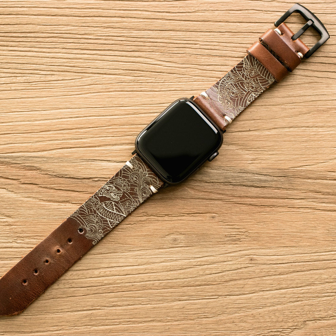 Roarstraps el yapımı deri Apple Watch kordonu, şık desenleriyle stil sahibi kullanıcılar için