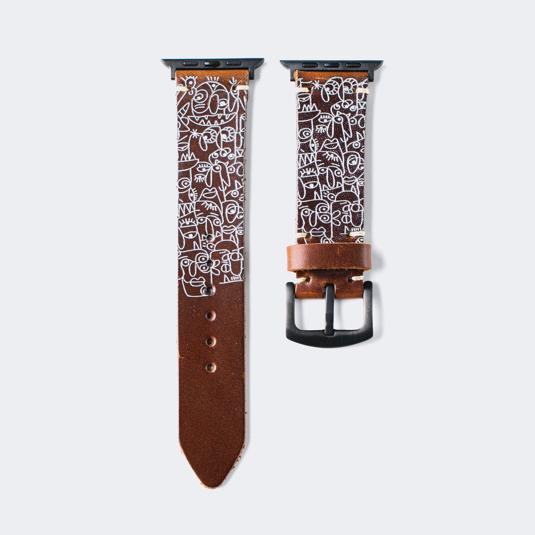 El yapımı deri Apple Watch kordonu, modern desenli tasarımı ve dayanıklı yapısıyla şıklık sunar.