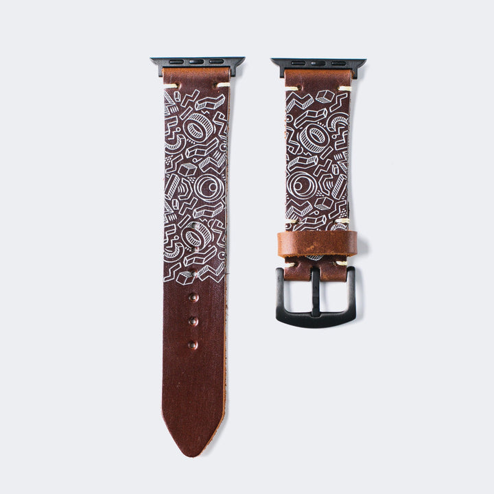 Roarstraps el yapımı deri Apple Watch kordonu, şık desenleri ve kaliteli dikişleri ile dikkat çekiyor
