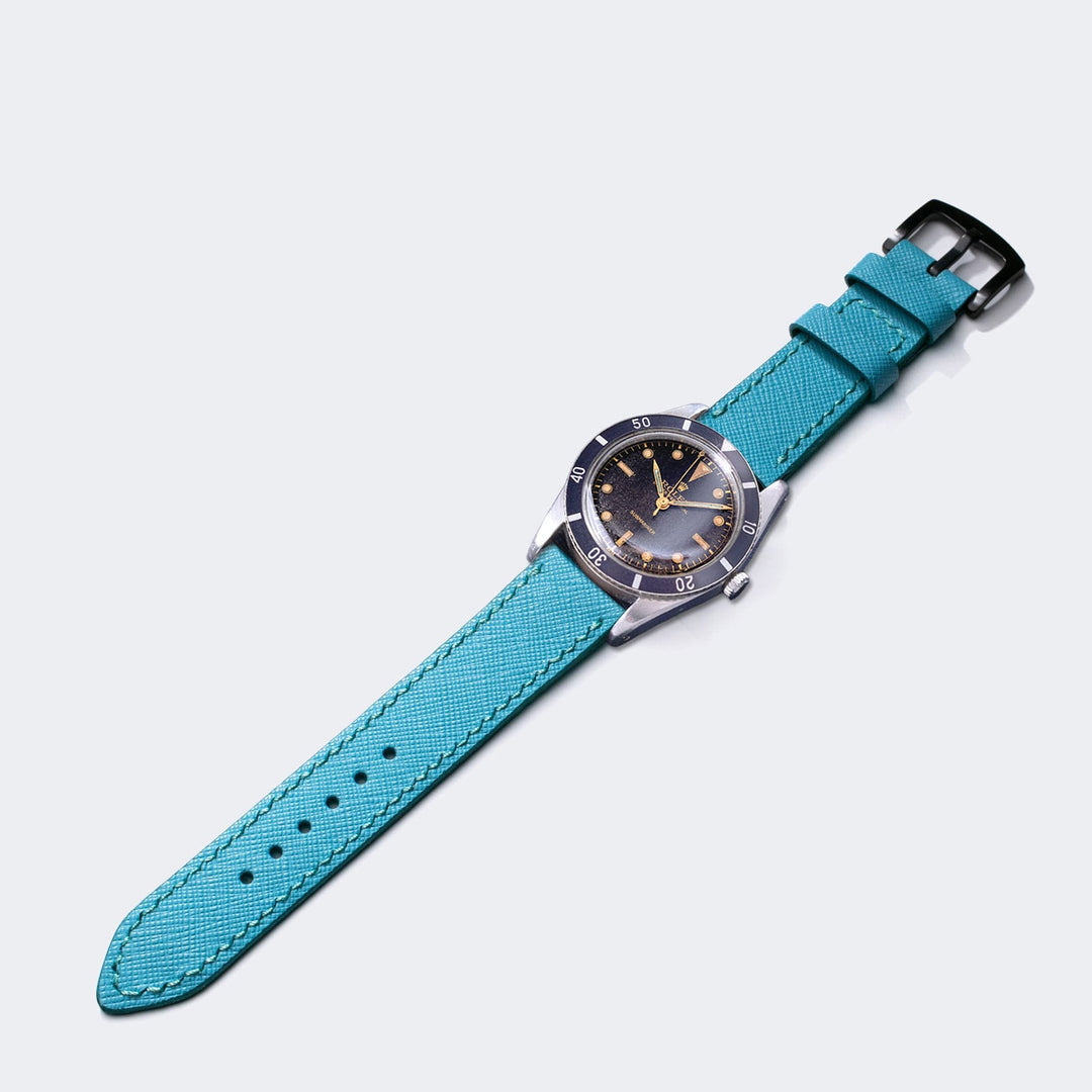 Olimpik mavi deri saat kayışı ile şık ve dayanıklı kadın saat modeli
