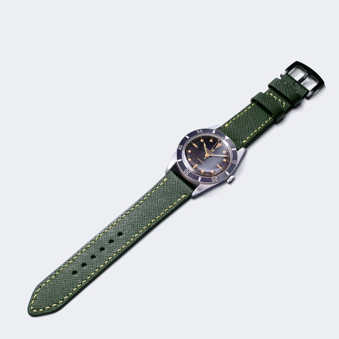 Roarstraps orman yeşili deri saat kayışı ile şık saat tasarımı