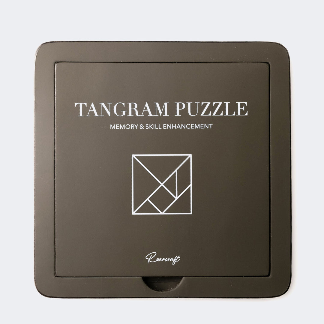 Roarcraft deri tangram puzzle, bellek ve beceri geliştirme oyunu için şık tasarım
