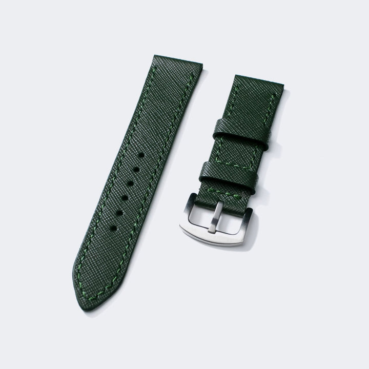 Yeşil Roarstraps saffiano deri saat kayışı, şık ve dayanıklı tasarımıyla saatlerinizi tamamlayın