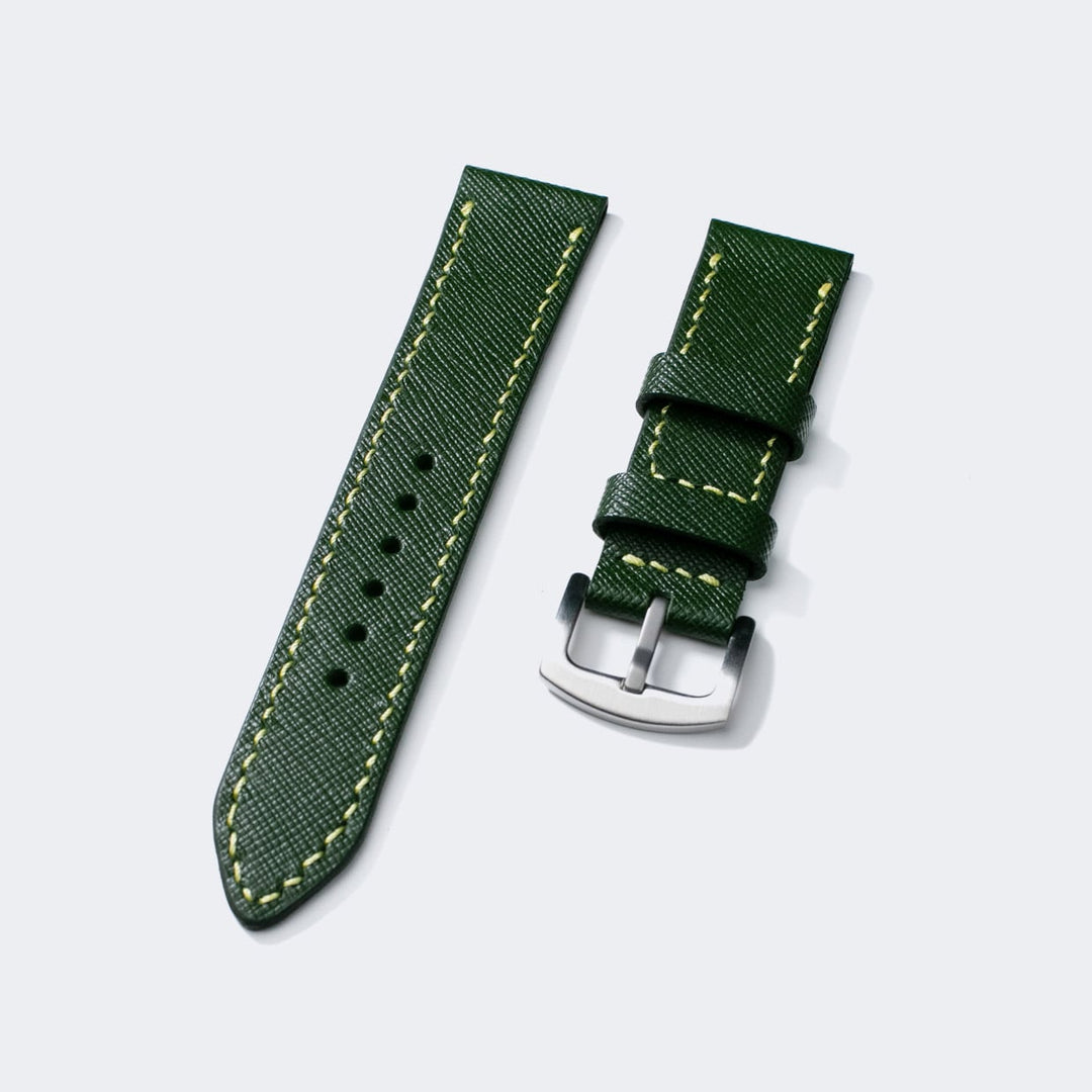Roarstraps orman yeşili deri saat kayışı, şık ve dayanıklı tasarım ile saatlerinizi tamamlar.