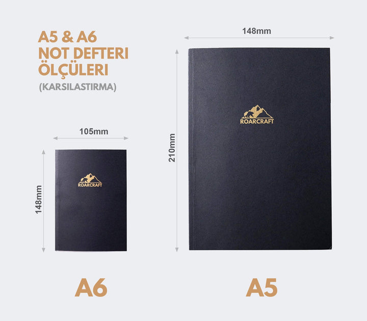 Siyah Kapaklı Çizgisiz A5 Defter - Roarcraft TR