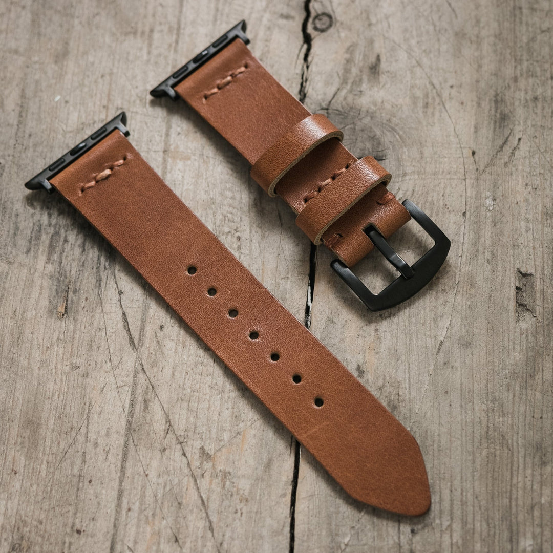 Tek Kat Deri Apple Watch Kordon - Taba - Roarcraft TR