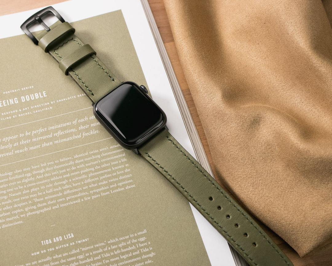 El yapımı deri Apple Watch kayışı ile akıllı saat için şık ve kaliteli aksesuar